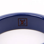 Louis Vuitton Leomonogram Lacquer/Wood Bangle Wide Bracelet Navy