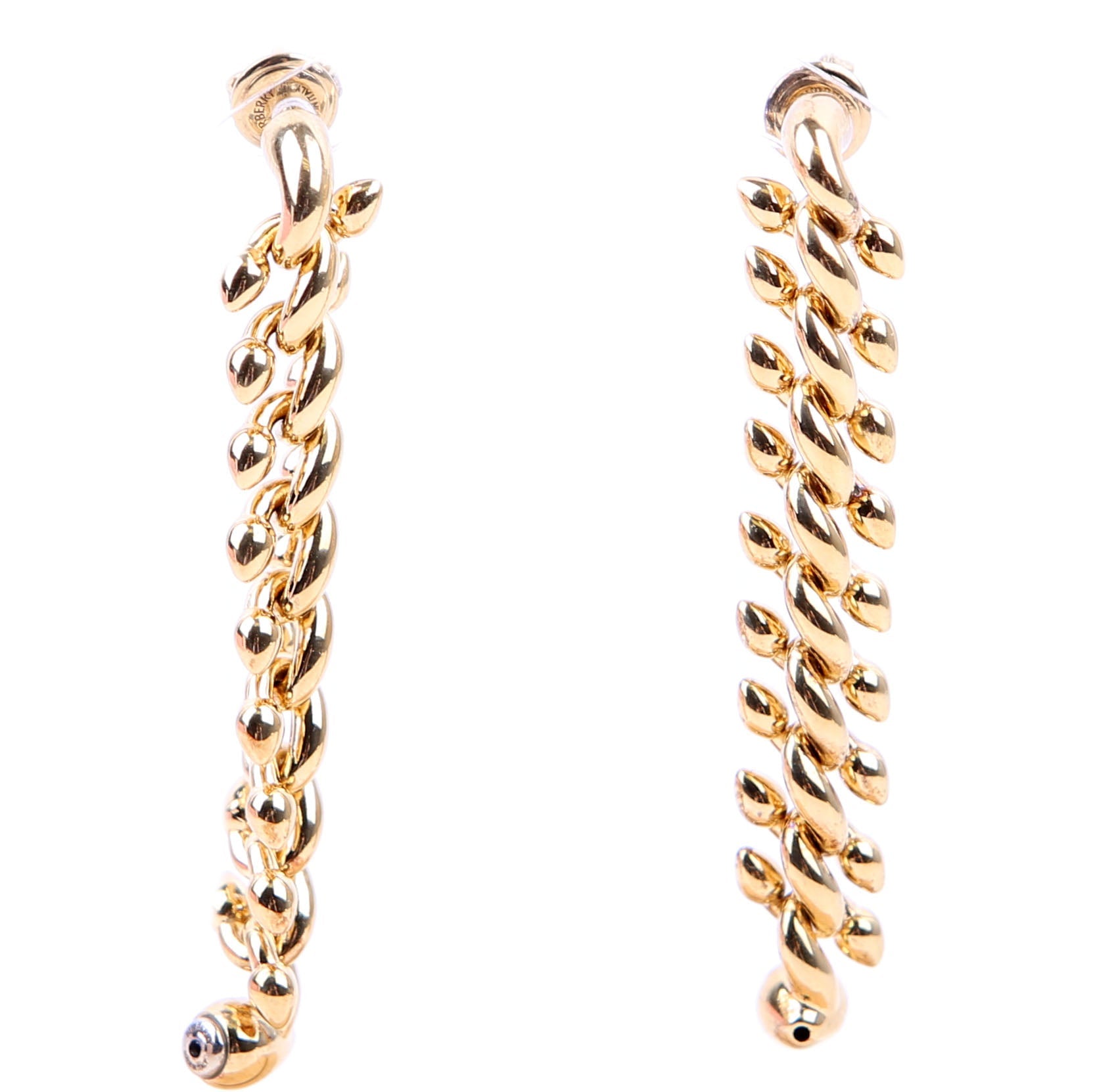 Burberry Spear Chain Drop Stud Earrings Gold