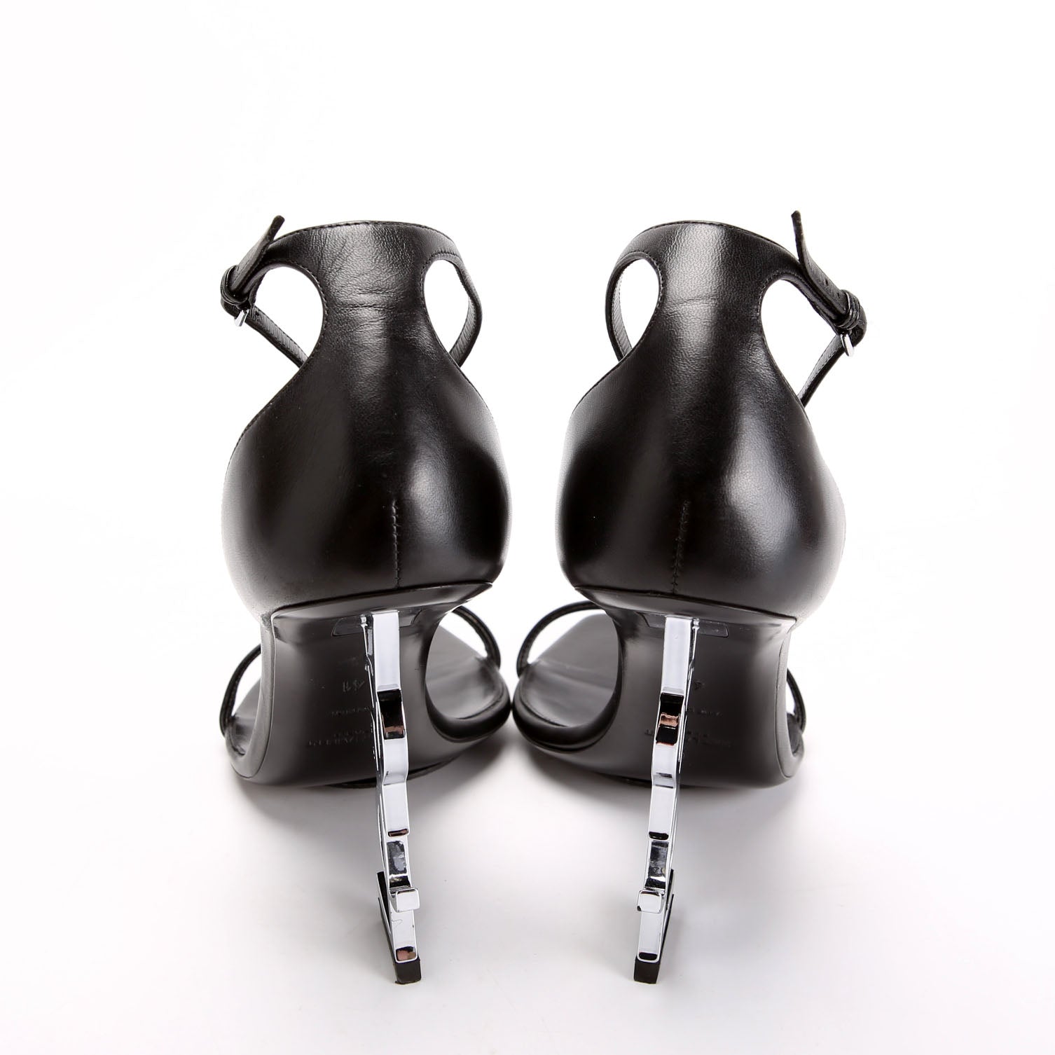 Saint Laurent Opyum Sandal Heels Size 42 Black/Silver