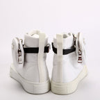 Prada Wheel Pouch Re-Nylon High Top Sneakers Size 38 White