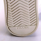 Prada Wheel Pouch Re-Nylon High Top Sneakers Size 38 White