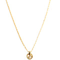 Christian Dior Vintage Circle CD Pendant Necklace Gold
