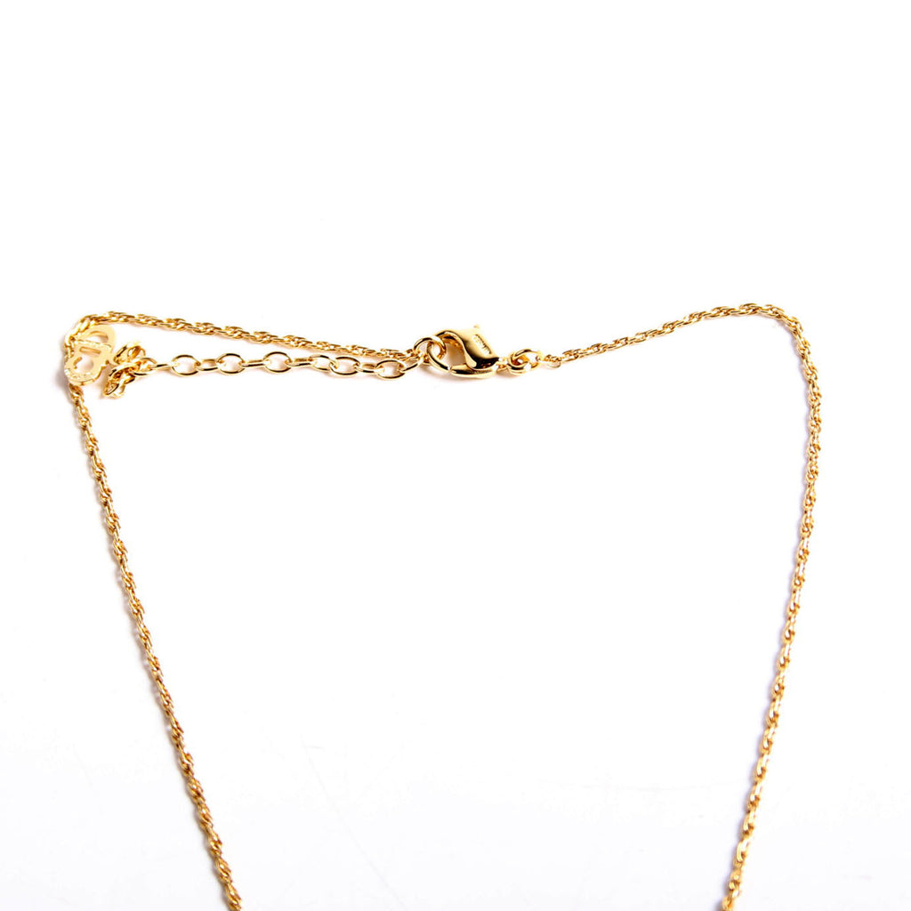 Christian Dior Vintage Circle CD Pendant Necklace Gold