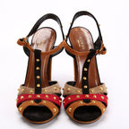 Gucci Jacquelyne Studded Suede Block Heels Size 38