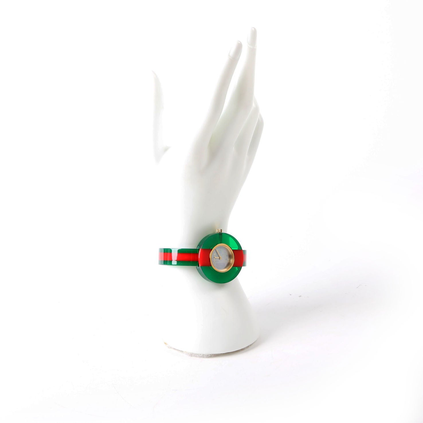 Gucci Web Plexiglass 143.4 Watch Green/Red