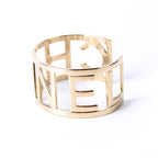 Chanel Logo Cutout Cuff Bracelet Gold