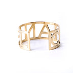 Chanel Logo Cutout Cuff Bracelet Gold