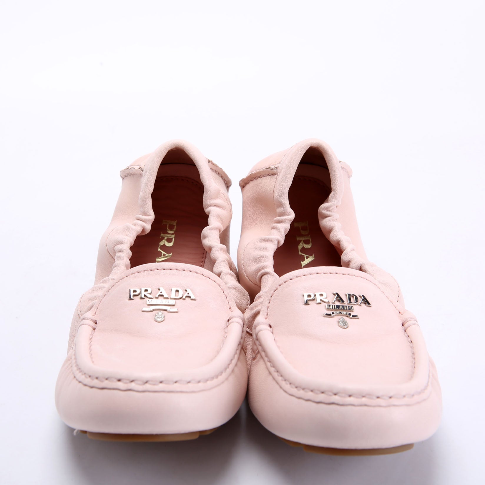 Prada Driving Loafer Leather Size 36.5 Pink