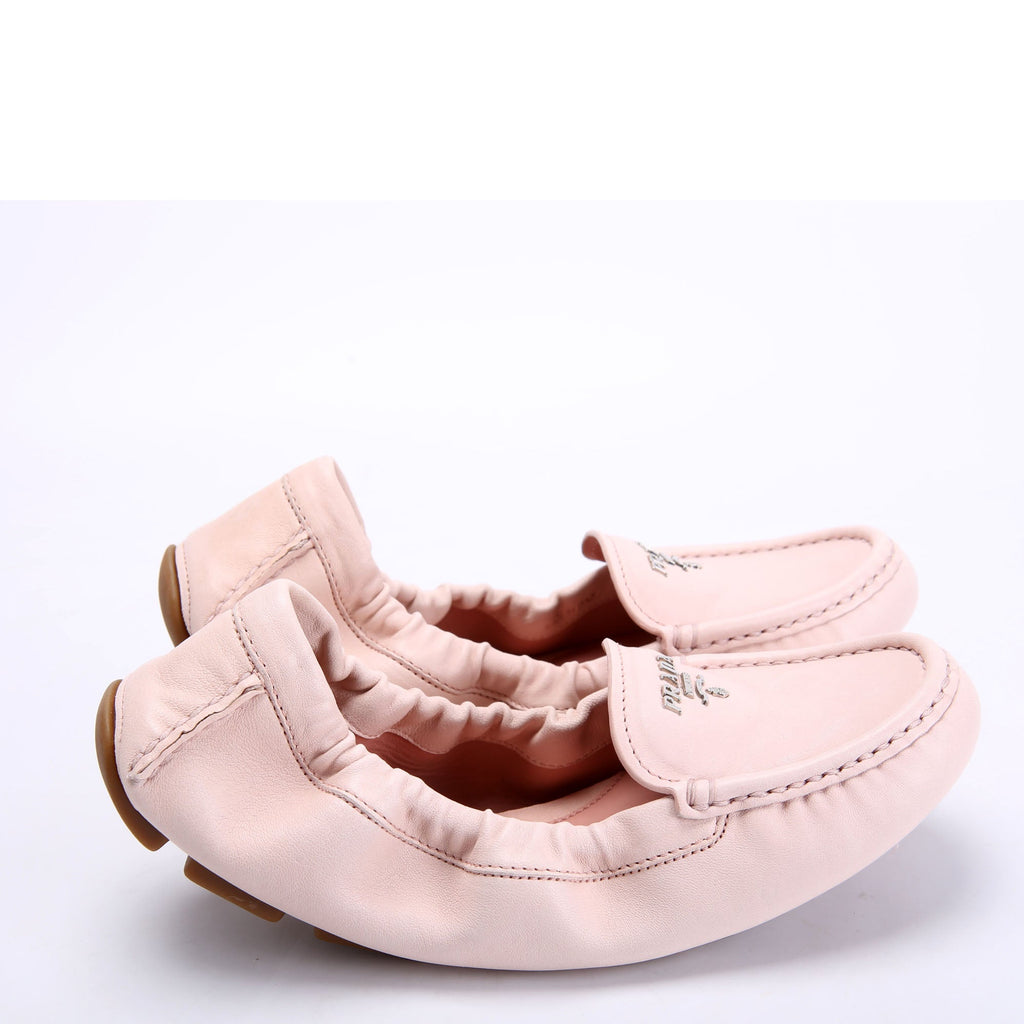 Prada Driving Loafer Leather Size 36.5 Pink