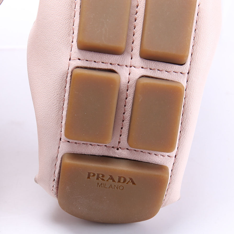 Prada Driving Loafer Leather Size 36.5 Pink