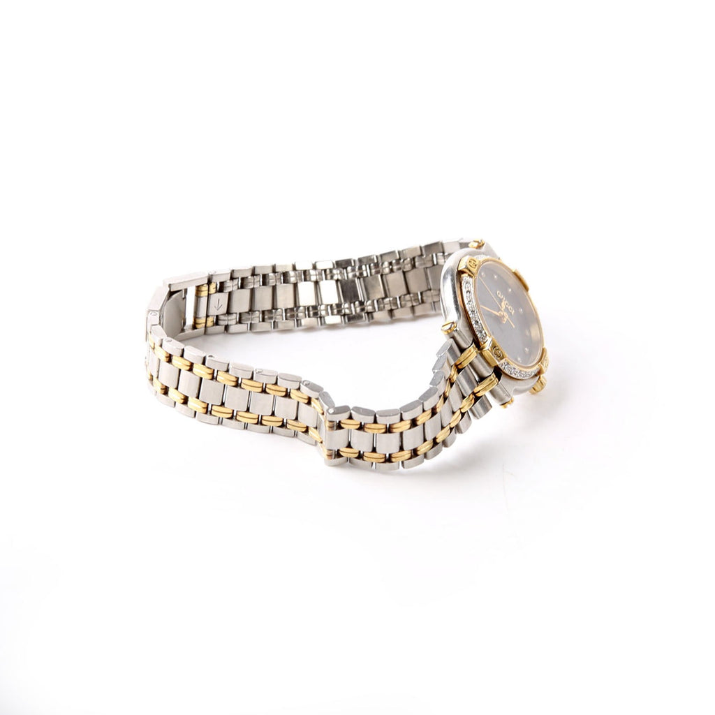 Gucci G Logo 9000L Stainless Steel/Diamond Watch Silver/Gold