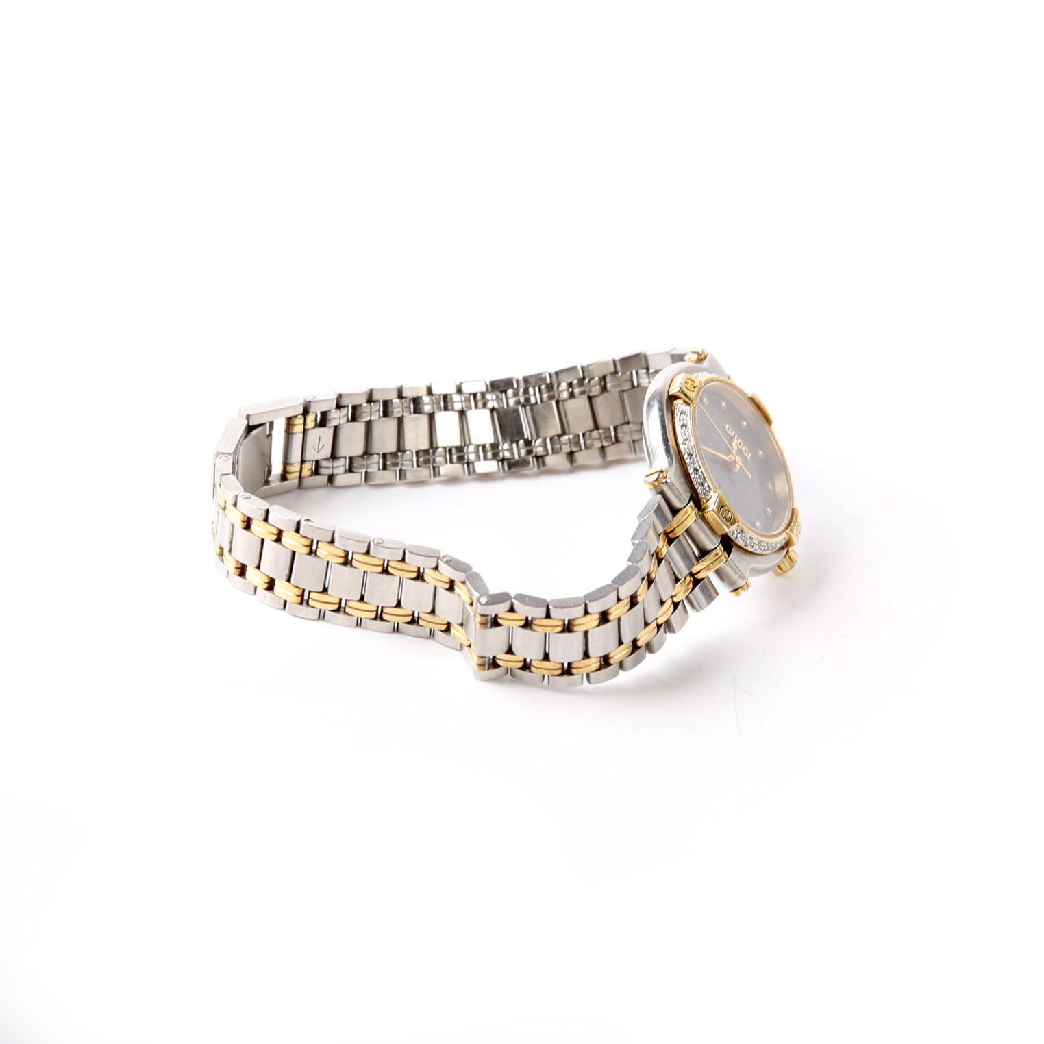 Gucci G Logo 9000L Stainless Steel/Diamond Watch Silver/Gold