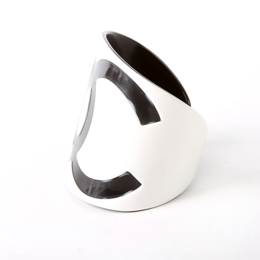 Chanel CC Resin Cuff Bracelet White/Black