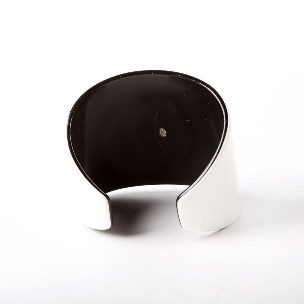 Chanel CC Resin Cuff Bracelet White/Black