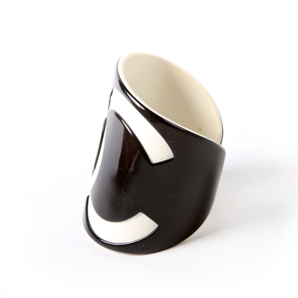 Chanel CC Resin Cuff Bracelet Black/White