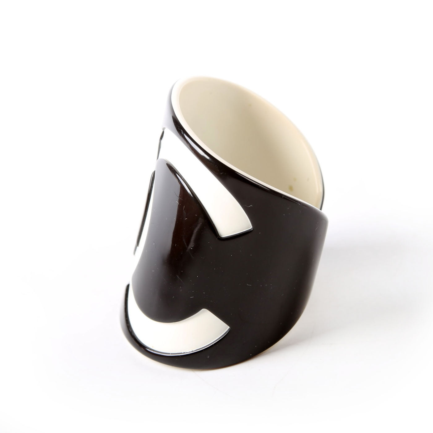 Chanel CC Resin Cuff Bracelet Black/White