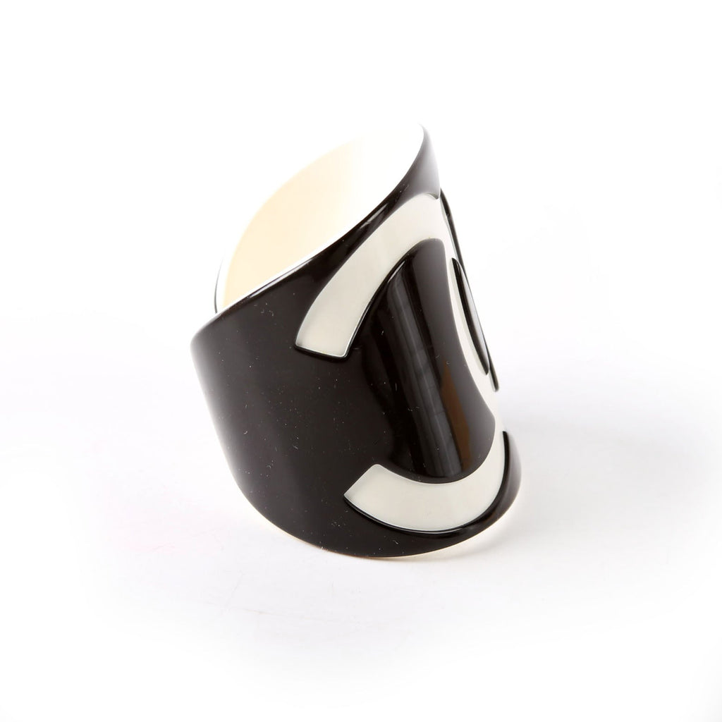 Chanel CC Resin Cuff Bracelet Black/White