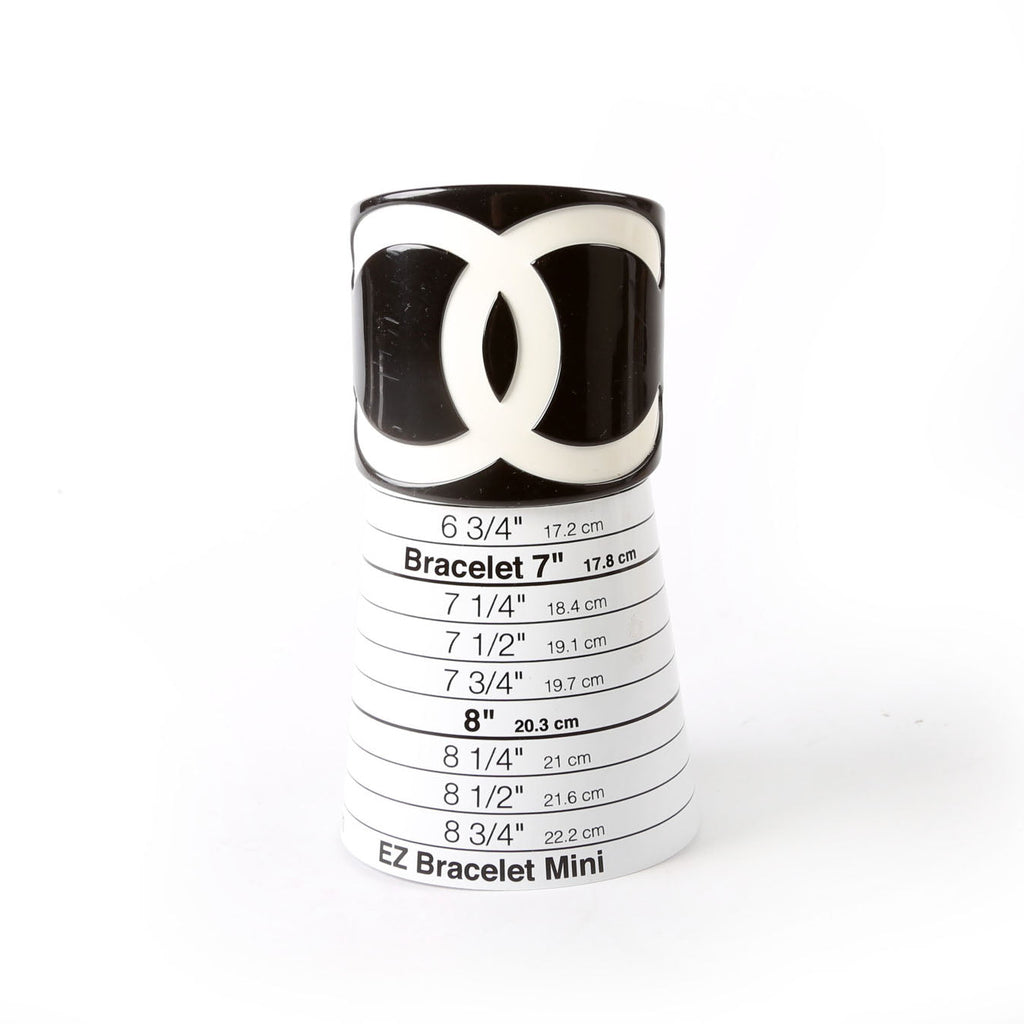 Chanel CC Resin Cuff Bracelet Black/White