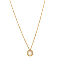 Christian Dior Crystal Pearl Pendant Necklace Gold
