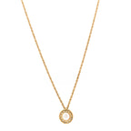 Christian Dior Crystal Pearl Pendant Necklace Gold
