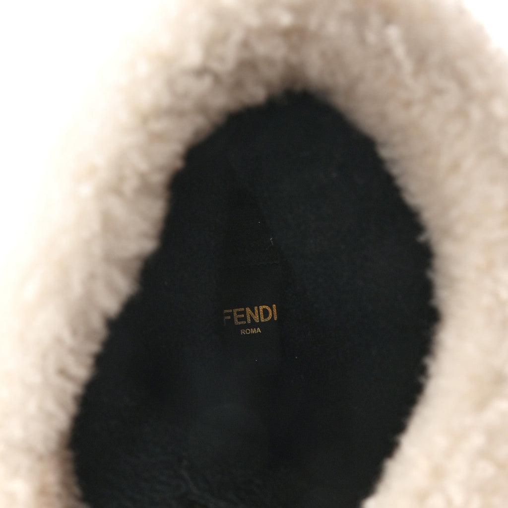 Fendi Sheepskin Suede Apres Chic Boots 38 Black