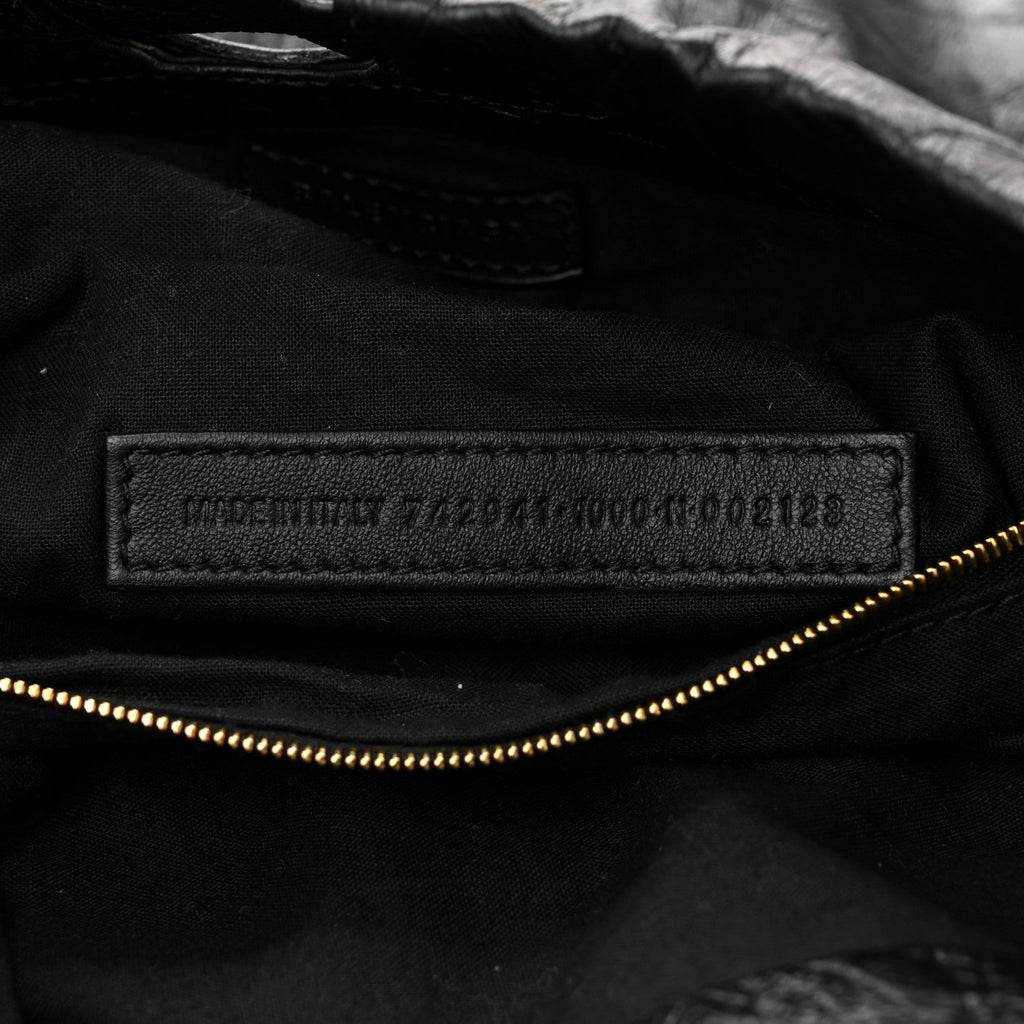 Balenciaga Crushed Calfskin Crush Medium Chain Tote  Black