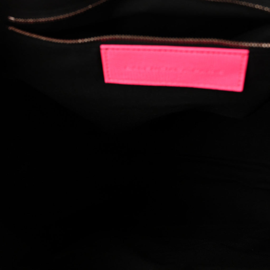 Balenciaga Calfskin Lizard Embossed Silver Hardware Work Rose Fluo