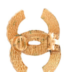 Chanel CC Woven Clip On Earrings Gold