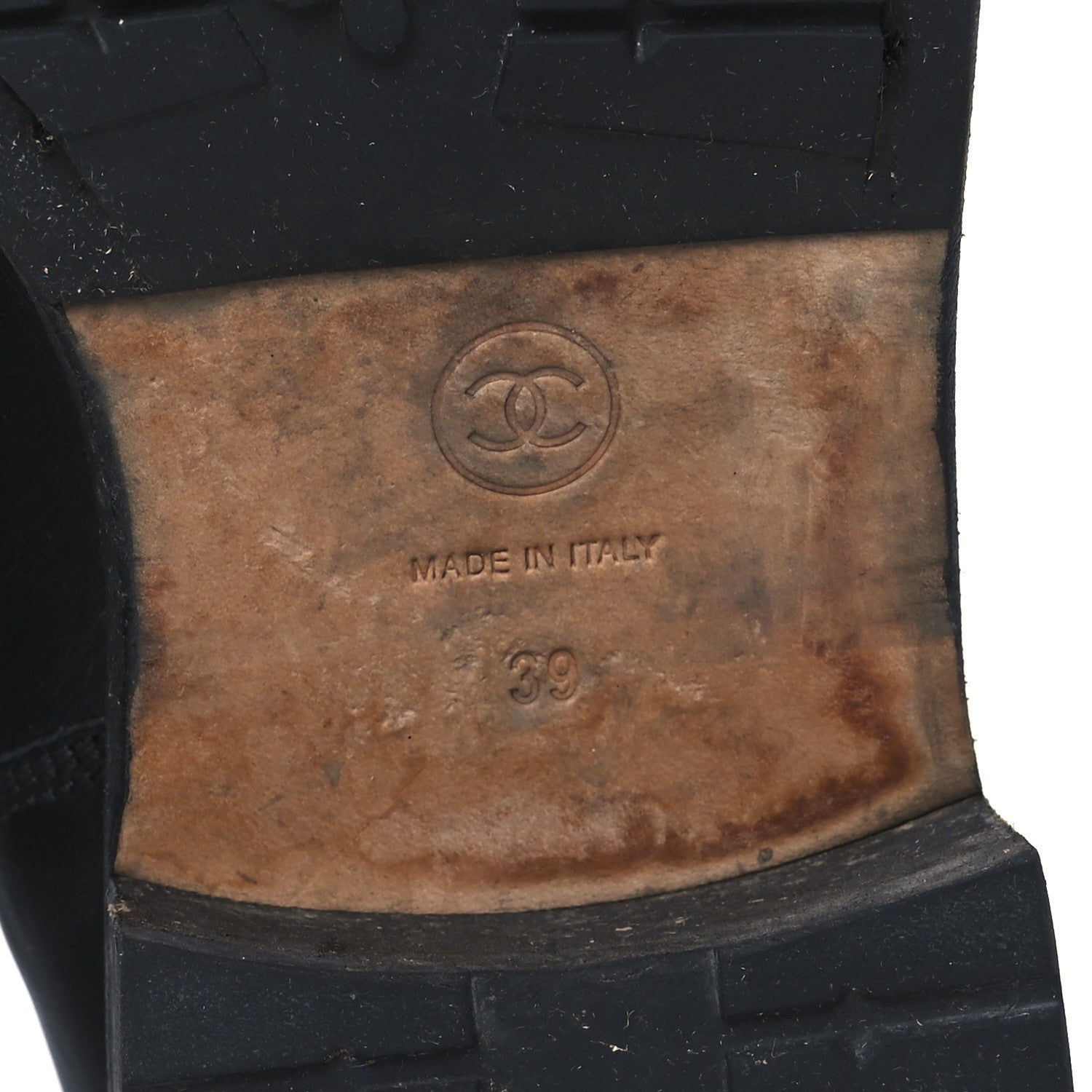 Chanel Calfskin Quilted Lace Up Combat Boots 39 Black