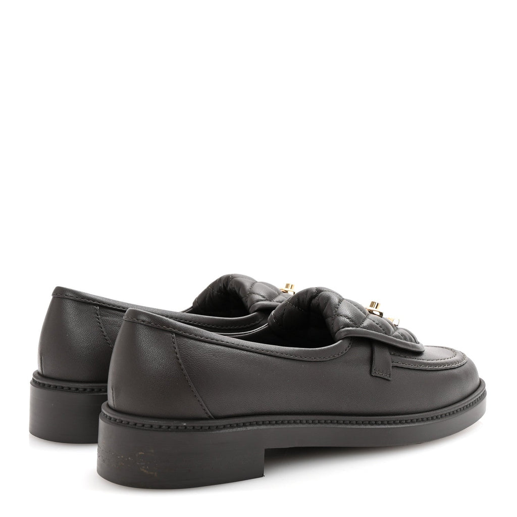 Chanel Lambskin Quilted CC Turnlock Loafers 38.5 Dark Brown