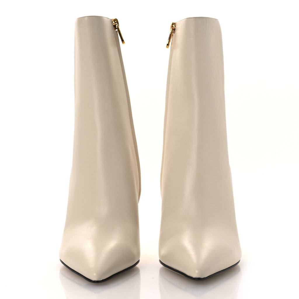 Fendi Nappa Fendi First 95mm Pointed Booties 39.5 White