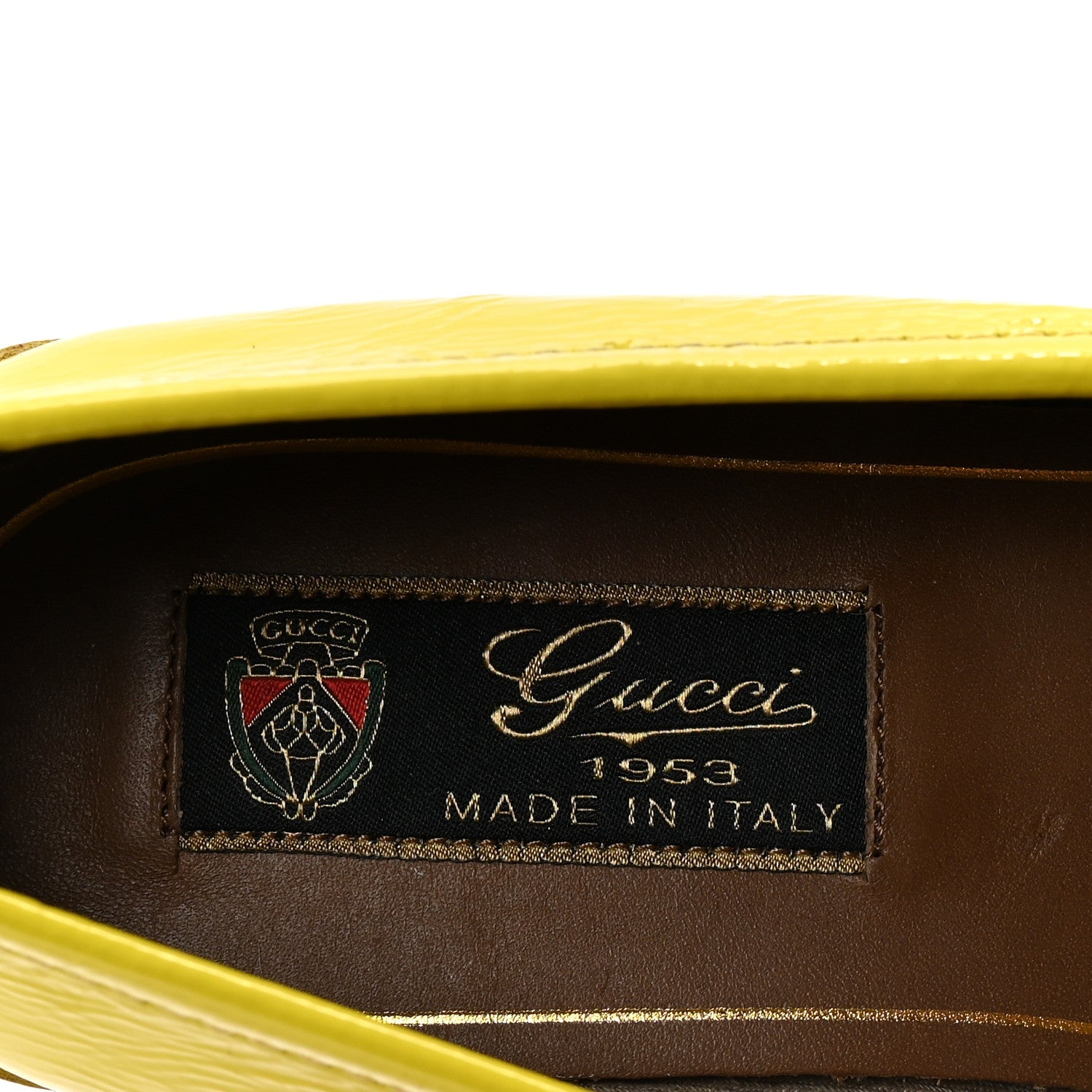 Gucci Vernice Naplack Womens 1953 Horsebit Loafers 36.5 Acid Lime