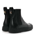 Chanel Calfskin Cap Toe CC Ankle Boots 38 Black