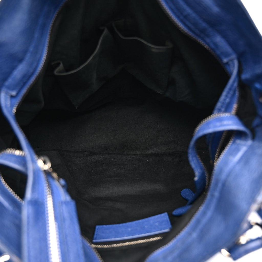 Balenciaga Agneau Giant 12 Silver Hardware Velo Bleu Glacier