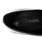 Prada Spazzolato Metal Triangle Logo 50mm Loafers 40 Black