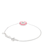 Christian Dior 18K White Gold Diamond Enamel Rose Des Vents Bracelet Pink