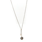 Chanel Enamel Crystal Pearl CC Camellia Drop Necklace Gold Black