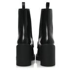 Gucci Calfskin Horsebit Double Stretch Rib Womens Ankle Boots 38.5 Black