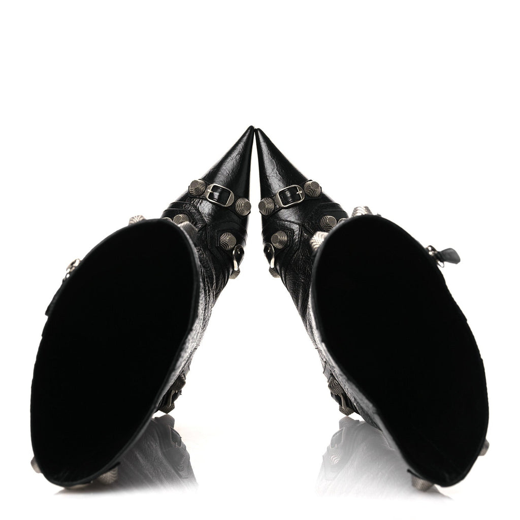 Balenciaga Agneau Arena Spiked Cagole 50mm Wide Boots 36 Black