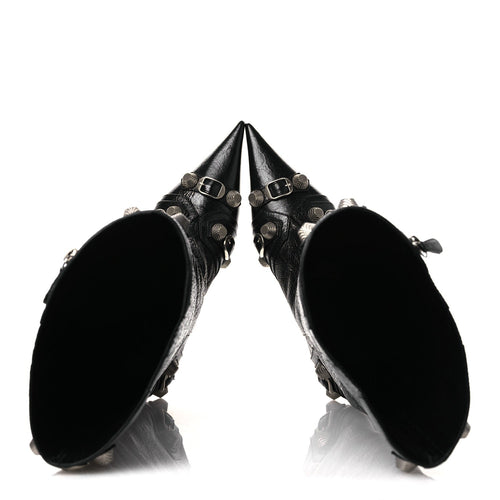Balenciaga Agneau Arena Spiked Cagole 50mm Wide Boots 36 Black