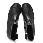 Chanel Stretch Lambskin Cap Toe CC Uniform Short Boots 37.5 Black