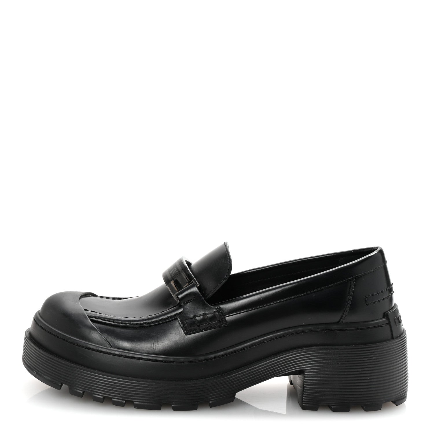 Christian Dior Brushed Calfskin Dior Code Lug Sole Platform 35mm Loafers 38.5 Black