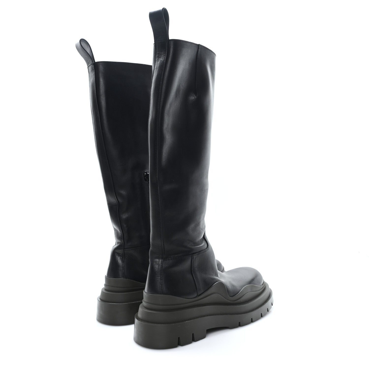 Bottega Veneta Calfskin The Tire High Boots 36 Black Camping