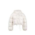 Prada size 40 Re-Nylon cropped down jacket white