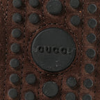 Gucci Suede GG Buckle Driver Loafers 38.5 Brown