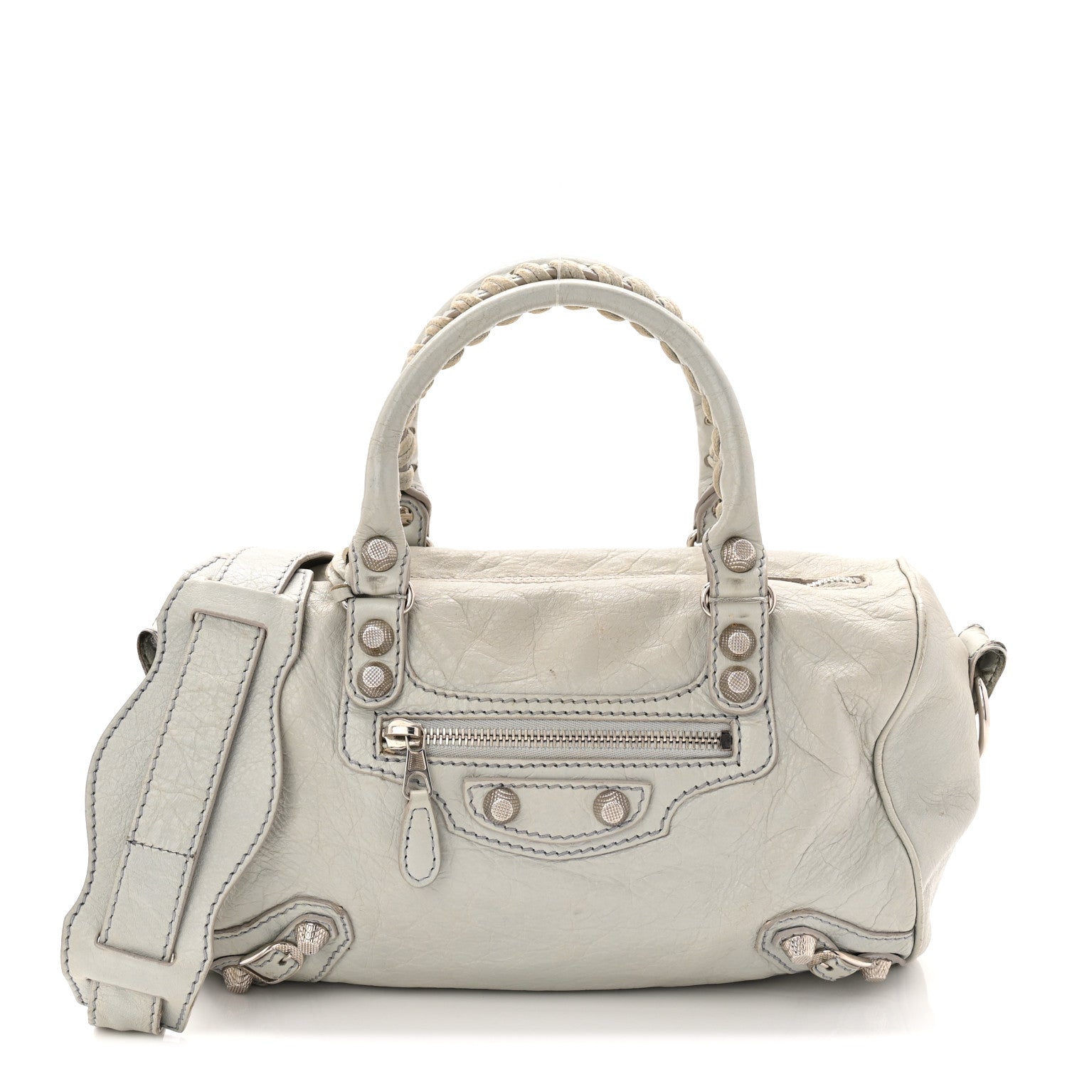 Balenciaga Agneau Giant 12 Silver Hardware Mini Twiggy Gris Glace