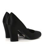 Prada Satin Block Heel Pump 36 Black