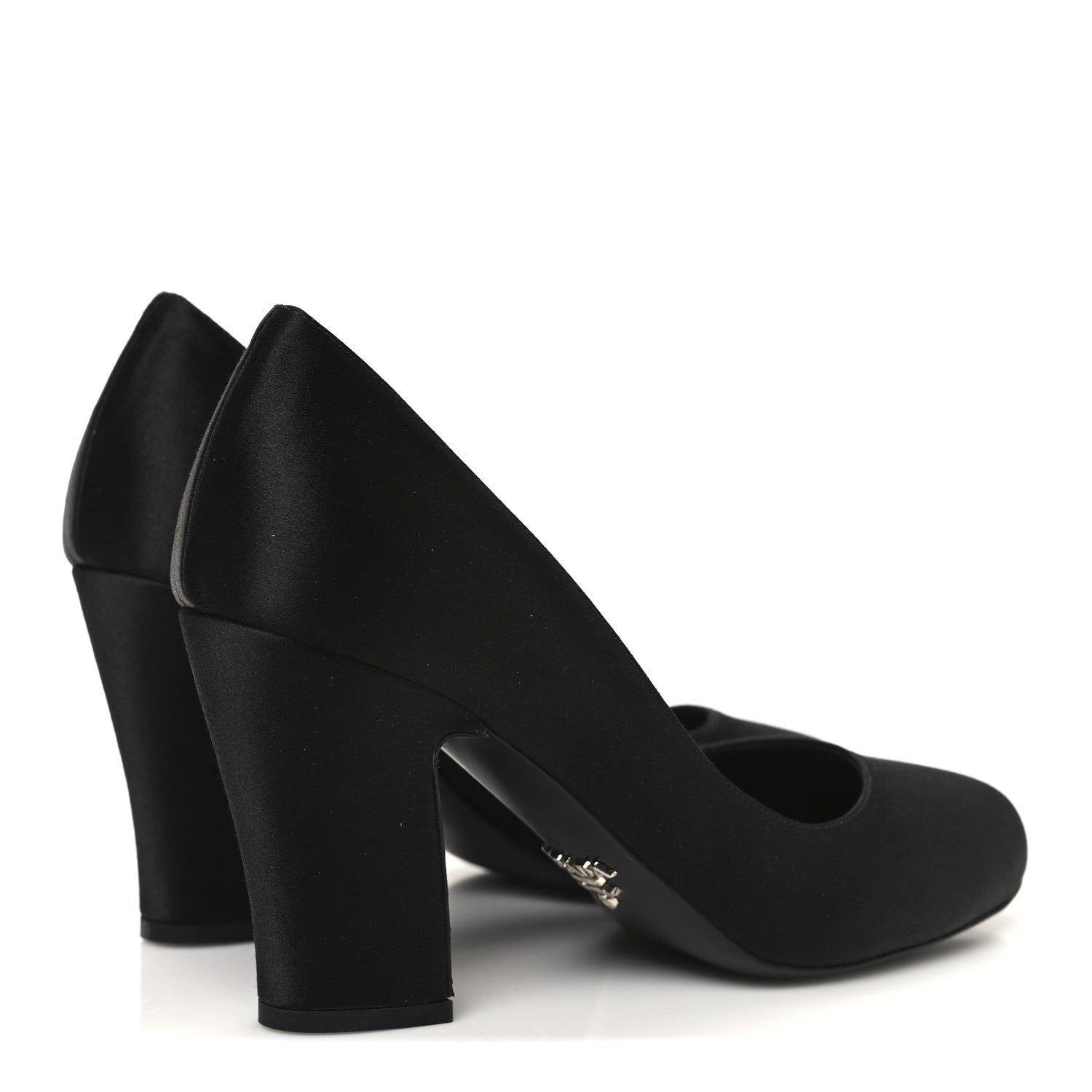 Prada Satin Block Heel Pump 36 Black
