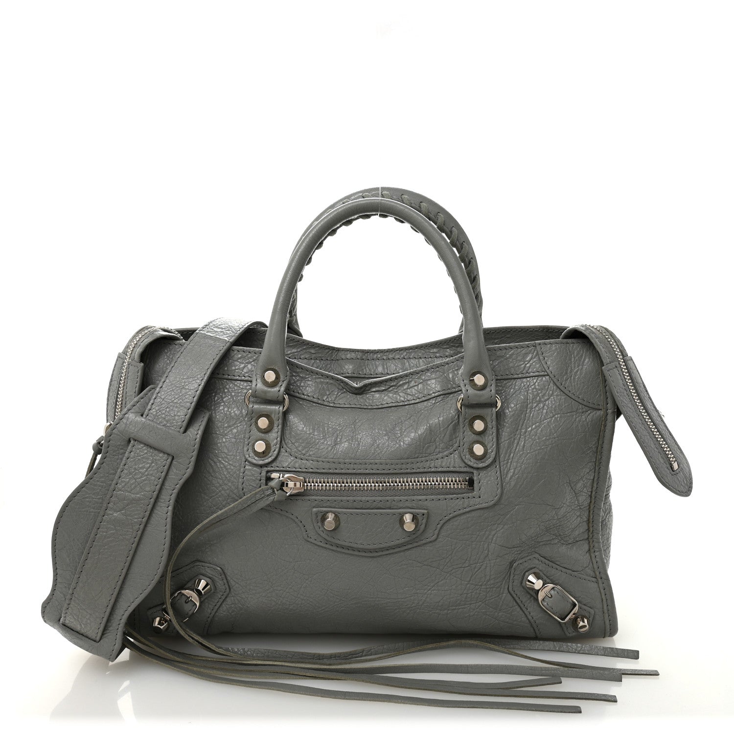Balenciaga Agneau Classic Silver Hardware S City Gris Haussmannien