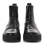 Chanel Calfskin Cap Toe CC Ankle Boots 38 Black